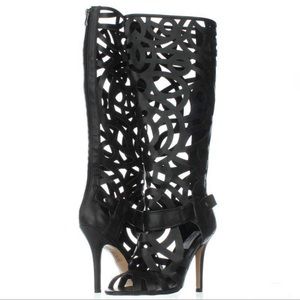 Chelsea & Zoe Paradise Cutout Knee High Boot Sandals
